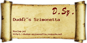 Dudás Szimonetta névjegykártya