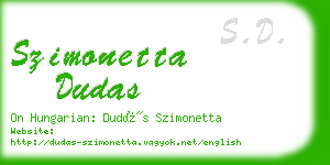 szimonetta dudas business card